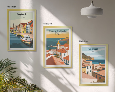 Wall art set Views of European coastal cities