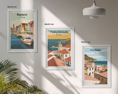 Wall art set Views of European coastal cities