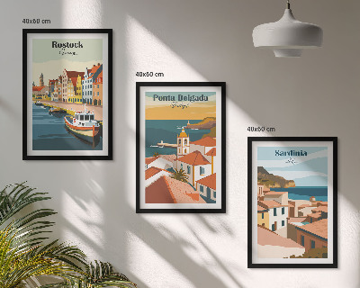 Wall art set Views of European coastal cities