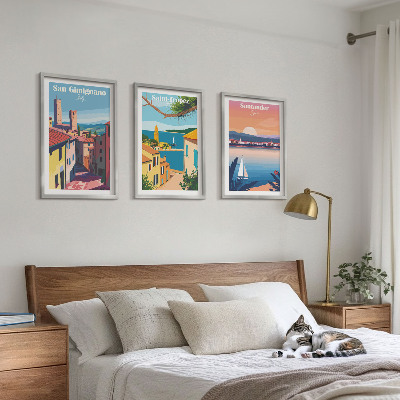 Wall art set Italian town landscapes