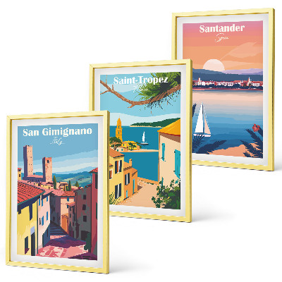 Wall art set Italian town landscapes