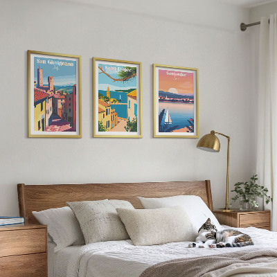 Wall art set Italian town landscapes