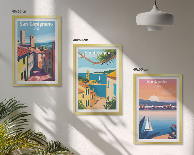 Wall art set Italian town landscapes