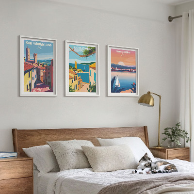 Wall art set Italian town landscapes
