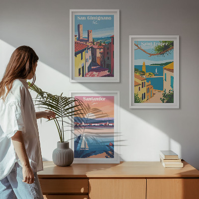 Wall art set Italian town landscapes