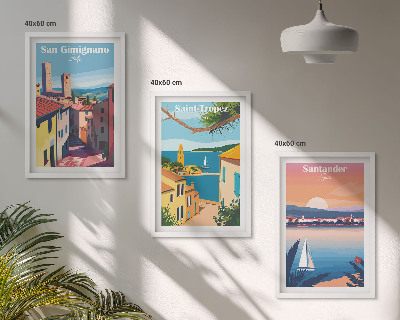 Wall art set Italian town landscapes