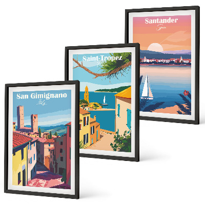 Wall art set Italian town landscapes