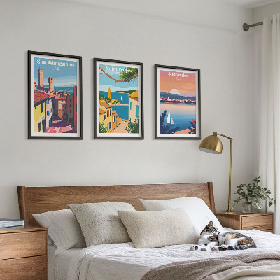 Wall art set Italian town landscapes