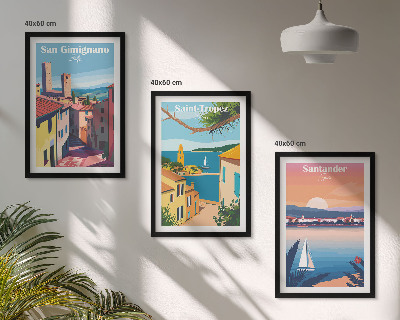 Wall art set Italian town landscapes
