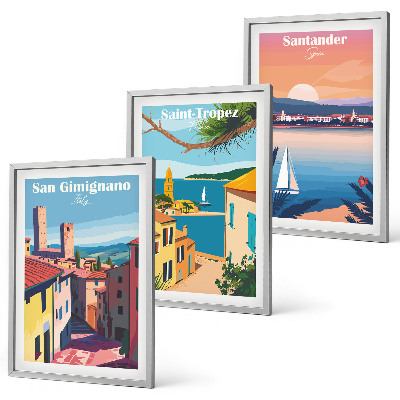 Wall art set Italian town landscapes