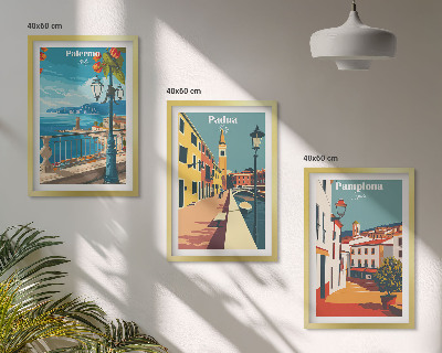 Wall art set Retro city illustrations