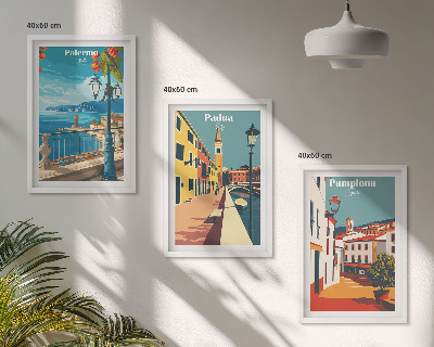 Wall art set Retro city illustrations