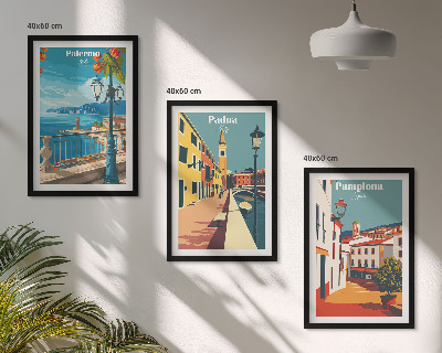 Wall art set Retro city illustrations