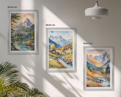Wall art set Mountain landscape with a river
