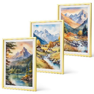 Wall art set Mountain landscape with a river
