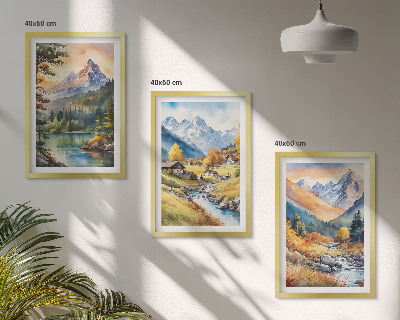 Wall art set Mountain landscape with a river