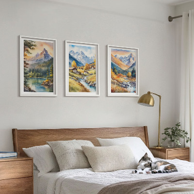 Wall art set Mountain landscape with a river