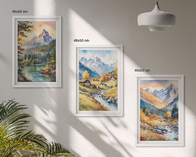 Wall art set Mountain landscape with a river