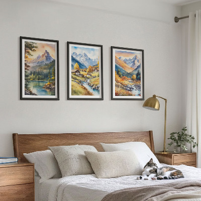 Wall art set Mountain landscape with a river