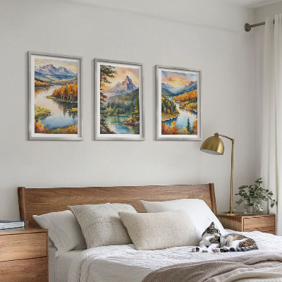 Wall art set Mountain landscapes with a river