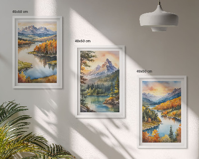 Wall art set Mountain landscapes with a river