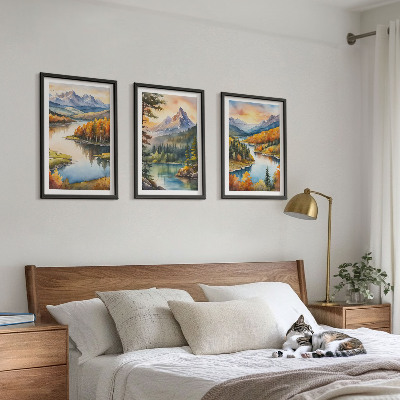 Wall art set Mountain landscapes with a river
