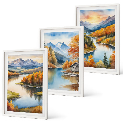 Wall art set Autumn mountain landscapes
