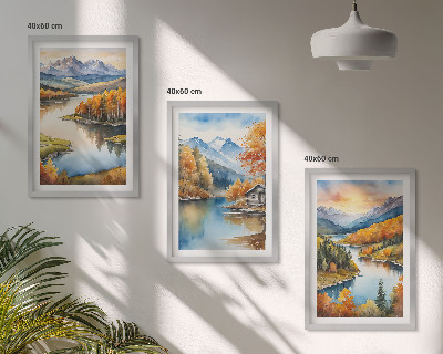Wall art set Autumn mountain landscapes