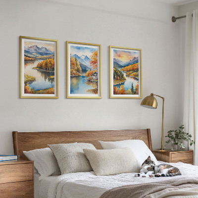 Wall art set Autumn mountain landscapes