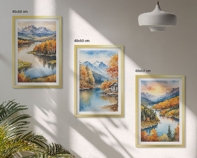 Wall art set Autumn mountain landscapes