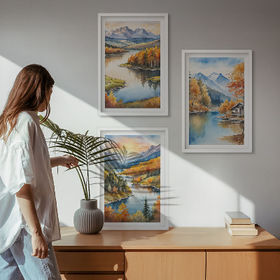 Wall art set Autumn mountain landscapes