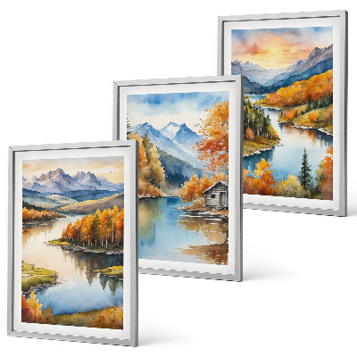 Wall art set Autumn mountain landscapes