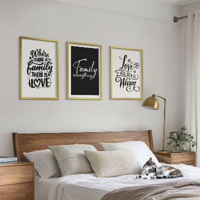 Three-piece wall art piece Family, love, warmth, home