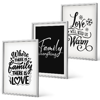 Three-piece wall art piece Family, love, warmth, home