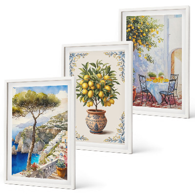 Wall art set Sea lemon tree table