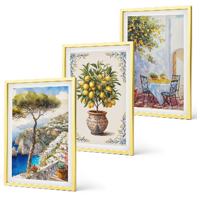 Wall art set Sea lemon tree table