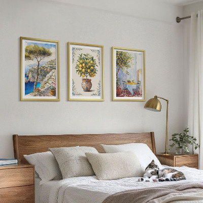 Wall art set Sea lemon tree table