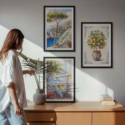 Wall art set Sea lemon tree table
