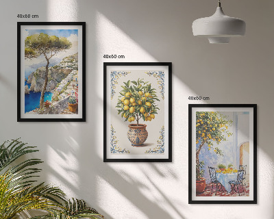 Wall art set Sea lemon tree table