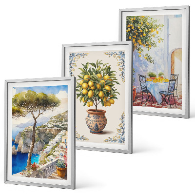 Wall art set Sea lemon tree table