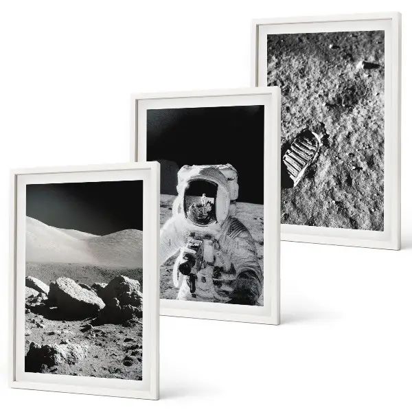 NASA moon astronaut wall art set photographic print collection