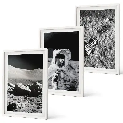 NASA moon astronaut wall art set photographic print collection
