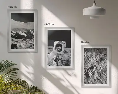 NASA moon astronaut wall art set photographic print collection