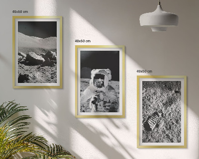 Wall art set NASA photos moon astronaut
