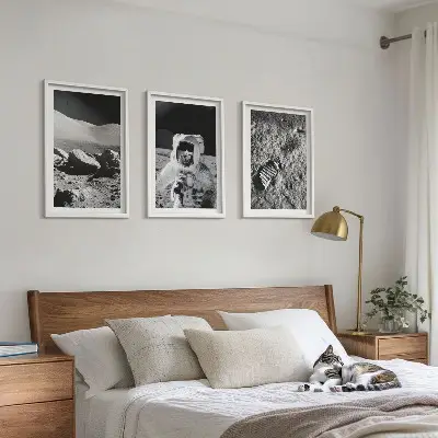 NASA moon astronaut wall art set photographic print collection