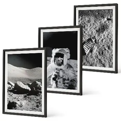 NASA moon astronaut wall art set photographic print collection