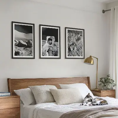 NASA moon astronaut wall art set photographic print collection