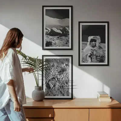 NASA moon astronaut wall art set photographic print collection