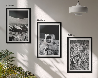 Wall art set NASA photos moon astronaut