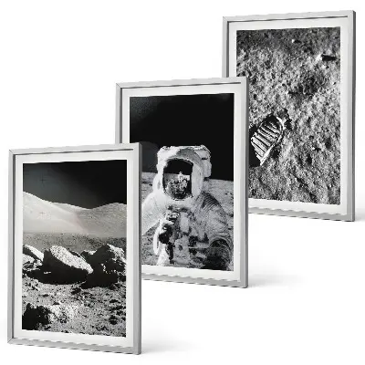 NASA moon astronaut wall art set photographic print collection